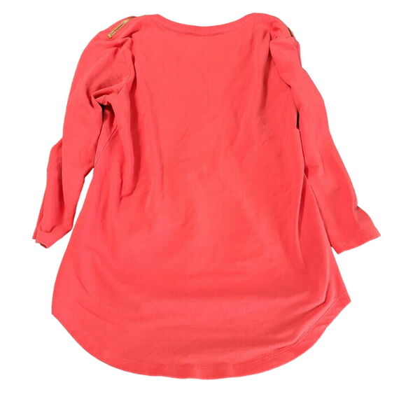 Michael Kors Womens Top Coral Size Small Cotton Blend Stretch Pullover - Picture 2 of 12